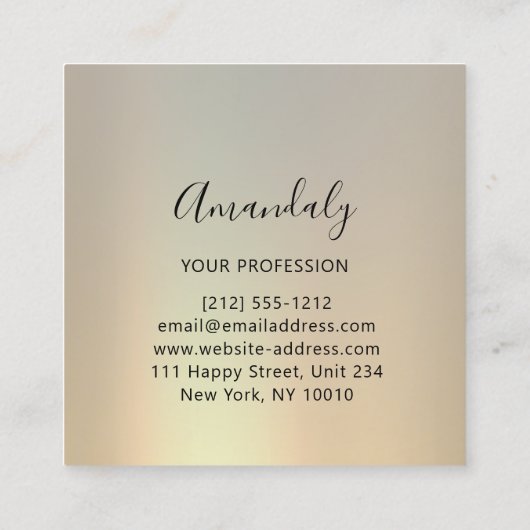 プロフェッショナルまつ毛ヘアサロングレースクエア スクエア名刺 (裏面)