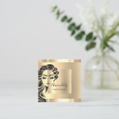 プロフェッショナルまつ毛ヘアサロン金ゴールドスクエア スクエア名刺 (スタンド正面)