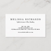 プロフェッショナルまつ毛メイクアップアーティストブラックドリップ 名刺 (裏面)