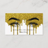 プロフェッショナルまつ毛メイクアップアーティストブラックドリップ 名刺 (正面)