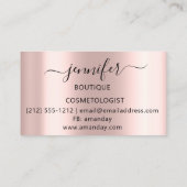 プロフェッショナルまつ毛MUAメイクアップアーティストブロウズピンキー 名刺 (裏面)