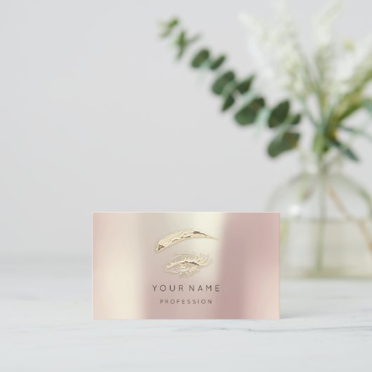 プロフェッショナルまぶしブローズメイクアップロゴバラソーシャル 名刺 (スタンド正面)