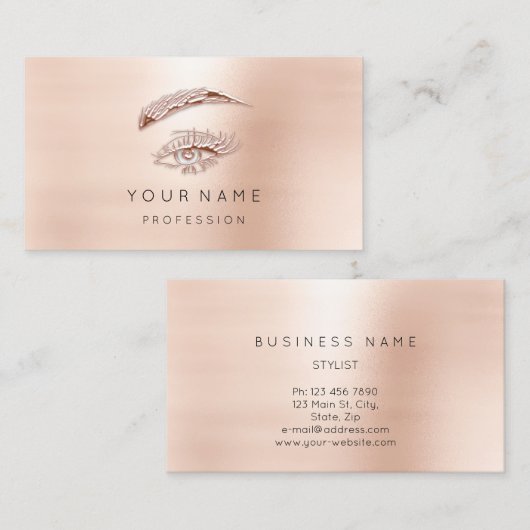 プロフェッショナルまぶしメイクアップアイ金ゴールドパウダー 名刺 (正面/裏面)