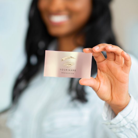 プロフェッショナルまぶしメイクアップロゴ金ゴールドバラQR 名刺