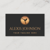 プロフェッショナルアイススケートで滑るコーチ金ゴールド&ブラックロゴ 名刺 (正面)