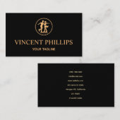 プロフェッショナルアイススケートで滑るコーチ、ブラックの金ゴールドロゴ 名刺 (正面/裏面)