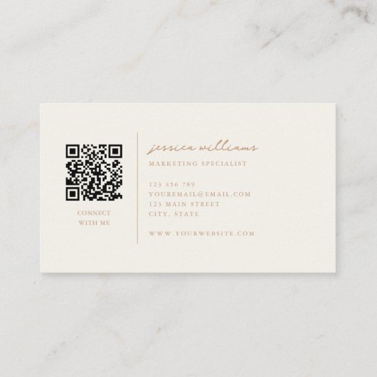 プロフェッショナルアイボリーとTanスクリプミニマルト 名刺 (裏面)