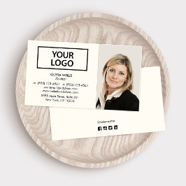 プロフェッショナルアイボリーホワイト写真追加名刺 名刺