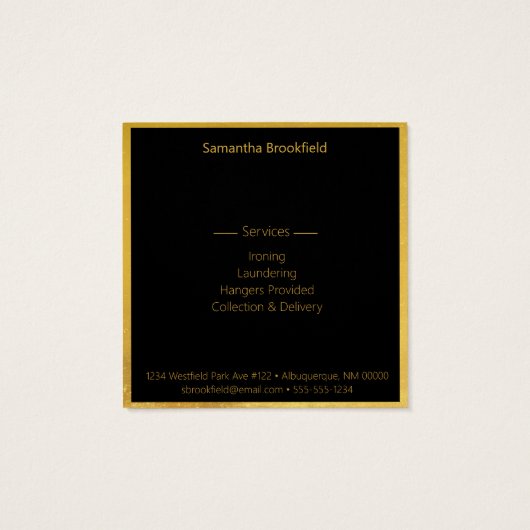 プロフェッショナルアイロンングサービスブラック金ゴールドスクエア (裏面)