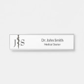 プロフェッショナルアスクシンプルレピウス白黒メディカル サインプレート (正面)