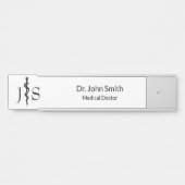 プロフェッショナルアスクシンプルレピウス白黒メディカル サインプレート (正面)