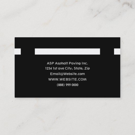 プロフェッショナルアスファルト舗装会社の名刺 名刺 (裏面)