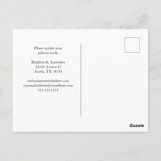 プロフェッショナルアドレス変更モダンオフィス移動 ポストカード (裏面)