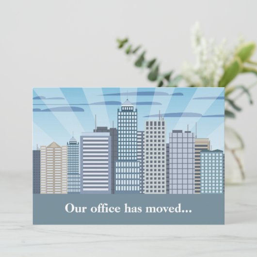 プロフェッショナルアドレス変更モダンオフィス移動 案内状 (スタンド正面)