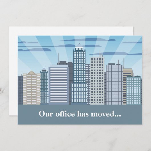 プロフェッショナルアドレス変更モダンオフィス移動 案内状 (正面/裏面)