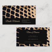 プロフェッショナルアニマルプリントブラックと銅スクリプト 名刺 (正面/裏面)