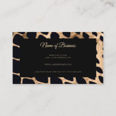 プロフェッショナルアニマルプリントブラックと銅スクリプト 名刺 (裏面)