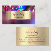 プロフェッショナルアフィリエイトマーケティングホログラフィック金ゴールド 名刺 (正面/裏面)