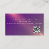 プロフェッショナルアフリカ系アメリカ人の美容師パープル 名刺 (裏面)