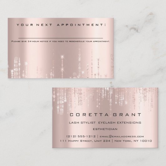 プロフェッショナルアポイントメントリマインダー美しいヘアサロ 名刺 (正面/裏面)