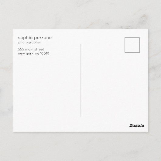 プロフェッショナルアーティストとフォトグラファーのフォトカード ポストカード (裏面)