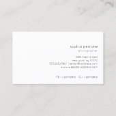 プロフェッショナルアーティストとフォトグラファーのフォトカード 名刺 (裏面)