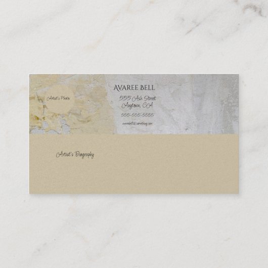プロフェッショナルアーティスト（横長）テクスチャビジネス 名刺 (裏面)