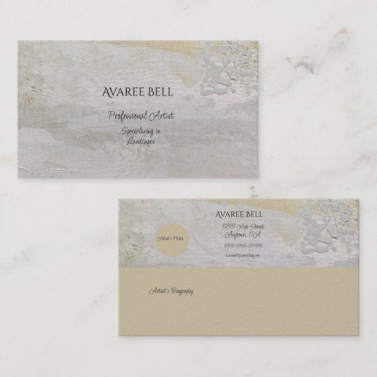 プロフェッショナルアーティスト（横）テクスチャ 名刺 (正面/裏面)