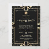 プロフェッショナルアールデコブラック&金ゴールドビジネスイベント 招待状 (正面)