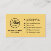 プロフェッショナルイエローミニマルモダンリストQRコードロゴ 名刺 (正面)