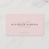 プロフェッショナルイニシャルモダン審美的ピンク 名刺 (正面)