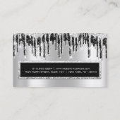 プロフェッショナルイベントまつ毛バラシルバーブラックドリップ 名刺 (裏面)