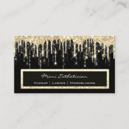 プロフェッショナルイベントまつ毛メイクアップ金ゴールドブラックドリップ 名刺