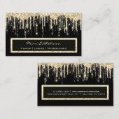 プロフェッショナルイベントまつ毛メイクアップ金ゴールドブラックドリップ 名刺 (正面/裏面)