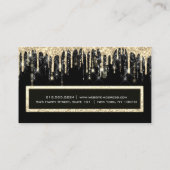 プロフェッショナルイベントまつ毛メイクアップ金ゴールドブラックドリップ 名刺 (裏面)