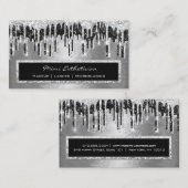 プロフェッショナルイベントアイラッシュシルバーブラックドリップメタル 名刺 (正面/裏面)