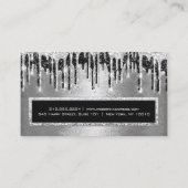 プロフェッショナルイベントアイラッシュシルバーブラックドリップメタル 名刺 (裏面)