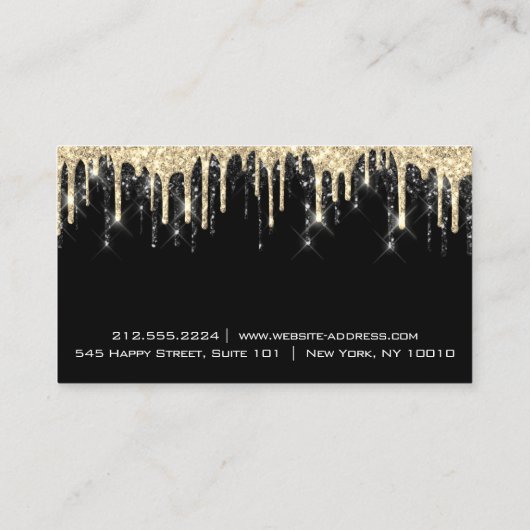 プロフェッショナルイベントプランナーまつげセピア金ゴールドドリップ 名刺 (裏面)