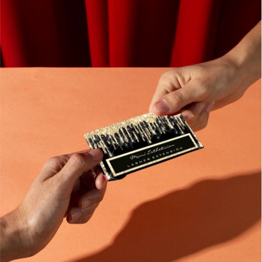 プロフェッショナルイベントプランナーまつげセピア金ゴールドドリップ 名刺