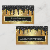 プロフェッショナルイベントプランナーまつげブラック金ゴールドドリップ 名刺 (正面/裏面)