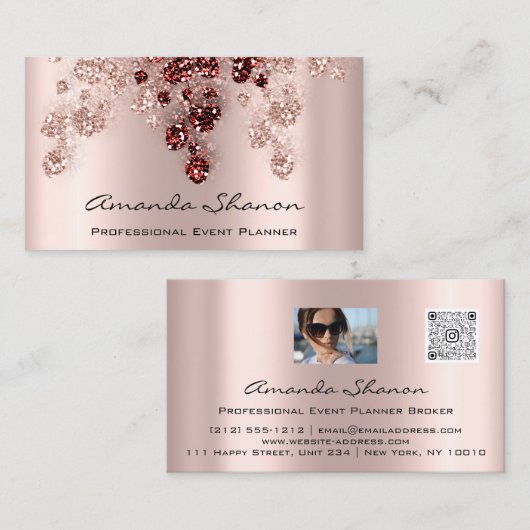 プロフェッショナルイベントプランナーソファQrCodeフォトロゴ 名刺 (正面/裏面)