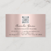 プロフェッショナルイベントプランナーピンクローズQRコード 名刺 (裏面)