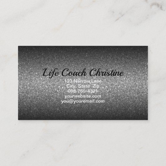 プロフェッショナルイベントプランナーブラックグラデーショングリッター 名刺 (裏面)