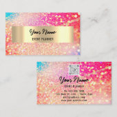 プロフェッショナルイベントプランナーメイクアップアーティストロゴQR 予約カード (正面/裏面)