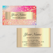 プロフェッショナルイベントプランナーメイクアップアーティスト金ゴールド 予約カード (正面/裏面)