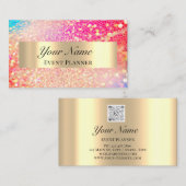 プロフェッショナルイベントプランナーメイクアップアーティスト金ゴールドQR 予約カード (正面/裏面)