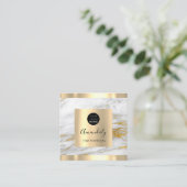 プロフェッショナルイベントプランナー大理石金ゴールドロゴ スクエア名刺 (スタンド正面)