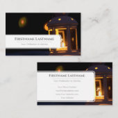 プロフェッショナルイベント管理者用の光沢のあるキャンドルライト 名刺 (正面/裏面)