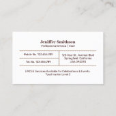 プロフェッショナルイベントEMCホストのボイスオーバー 名刺 (裏面)