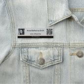 プロフェッショナルイメージQRコードオレンジ色アクセント灰色 名札 (インサイチュ)